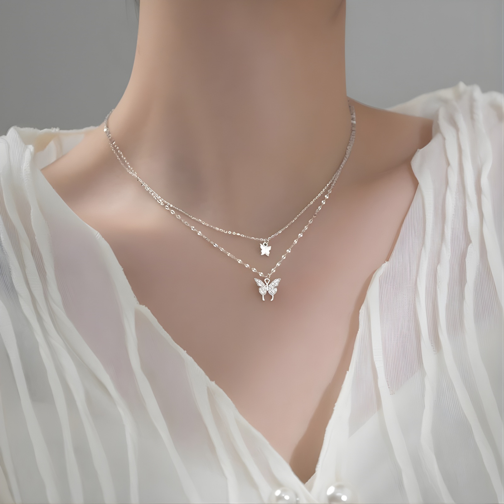 Silver Flutter Necklace